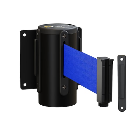 Retr. Belt Barrier Removable Black Metal Wall Mnt 8.5ft Blue Belt (M)